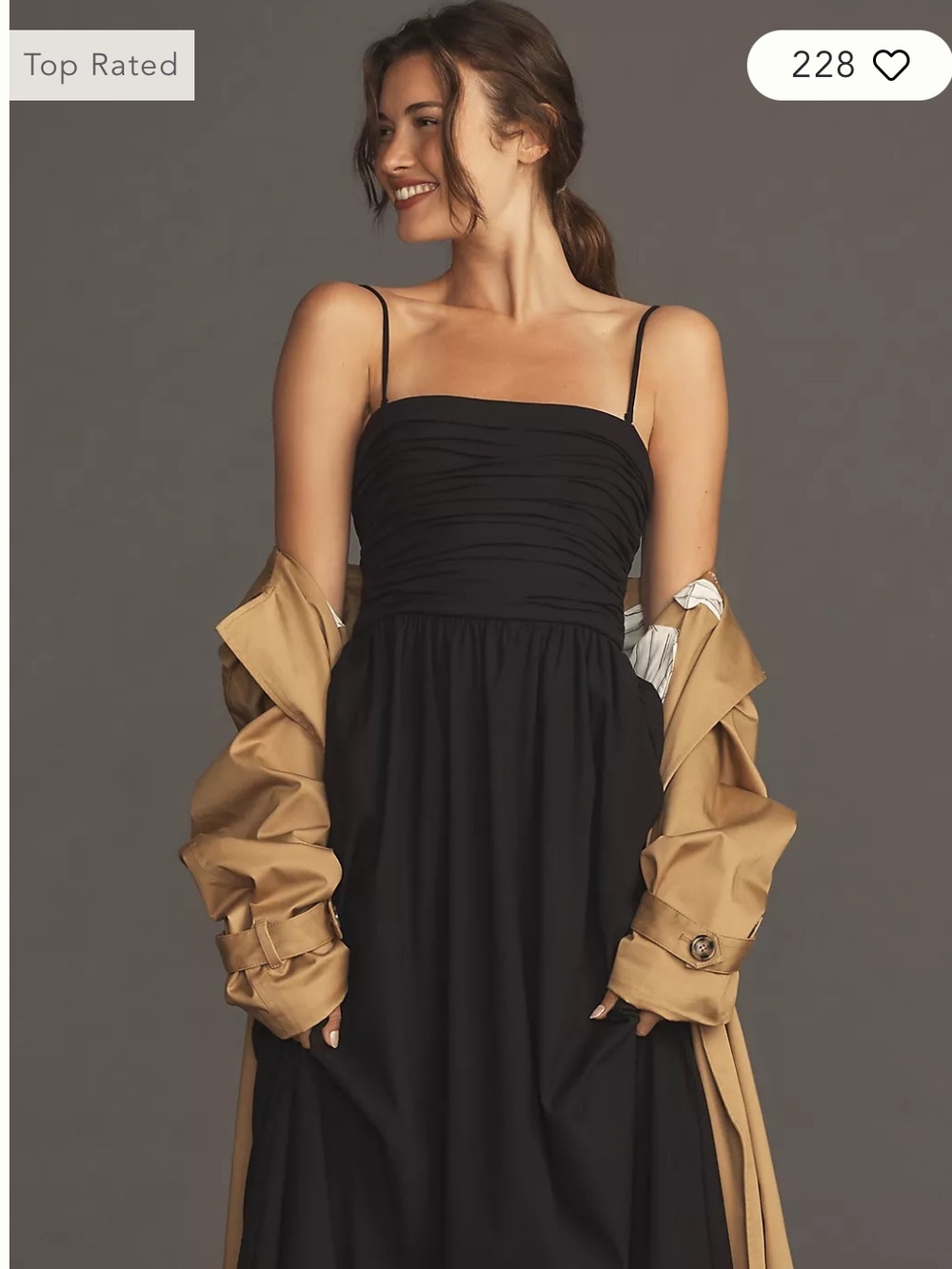 Reformation Strapless Black Midi Dress with Ruched Bodice. Size 0. Black